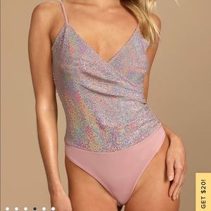 Lulus Crash the Party sequin bodysuit